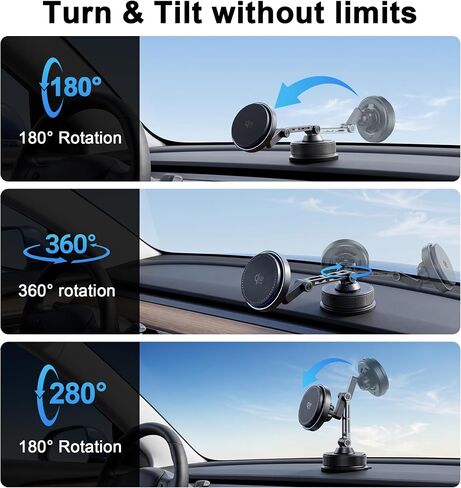 Qi2.2 25W for MagSafe Car Mount Charger, Magnetic Phone Holder for iPhone in Kuwait
