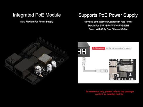 ESP32-P4-WIFI6-POE-ETH Dev Board Based on ESP32-P4 and ESP32-C6, Supports 2.4GHz Wi-Fi 6 and BLE 5, Integrated PoE Module for Power Supply, with MIPI-CSI/DSI, Ethernet Port, USB OTG 2.0 etc. in Saudi Arabia