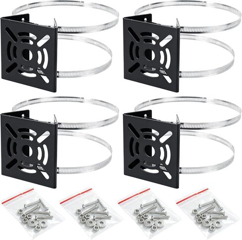 Acrux7 4 Pack Universal Vertical Pole Mount for Security Camera Black in Kuwait