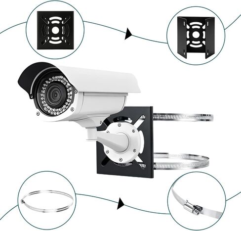 Acrux7 4 Pack Universal Vertical Pole Mount for Security Camera Black in Kuwait