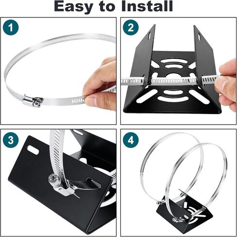 Acrux7 4 Pack Universal Vertical Pole Mount for Security Camera Black in Kuwait