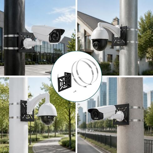 Acrux7 4 Pack Universal Vertical Pole Mount for Security Camera Black in Kuwait