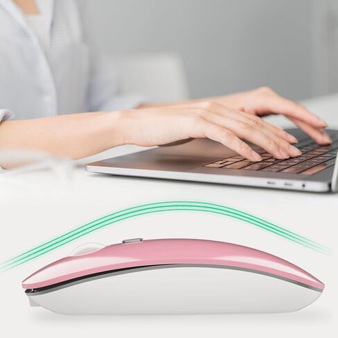 LED Wireless Mouse, Rechargeable Bluetooth Mouse, Slim Portable Computer Mice with USB Receiver, BT5.4 and 2.4G Dual Mode Connection, Quiet Silent for Laptop/Notebook/pc/iPad/Chromebook in Kuwait