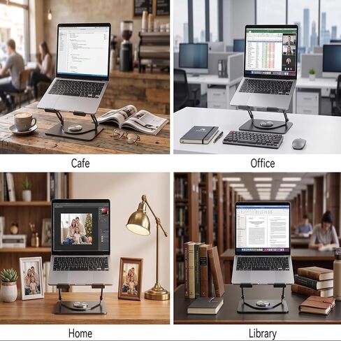 Laptop Stand with Cooling Fan& RGB Lighting,360° Rotating Iron Laptop Riser in Kuwait