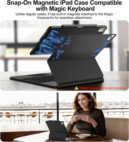 Magic Keyboard Compatible Case for iPad Pro 13 inch M5 with Pencil Holder in Kuwait