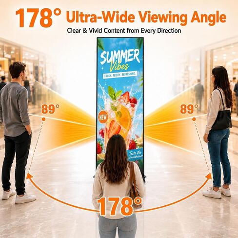 80 Inch LED Screen Poster, P1.86 Spliceable Digital Signage Display, GOB LED Poster Display with Flight Case, Commercial Advertising Display for Events, Rentals and Weddings, WiFi/USB/HDMI in Saudi Arabia
