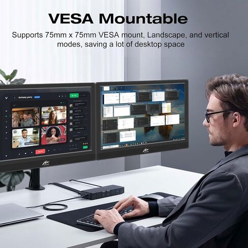 Kenowa Portable Monitor 13.3 Inch HD 1366x768P LED Screen Small HDMI Monitor Built-in Speaker and Adjustable Stand HDMI VGA Port, External Display for Laptop PC Mac Xbox PS4/5 in Kuwait