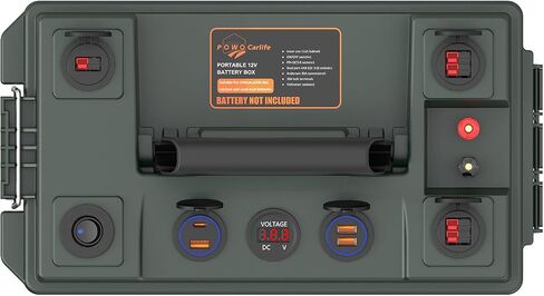 Battery Box for 30Ah/20Ah/10Ah, Waterproof Battery Box with Anderson Plug and Dual QC3.0, 12V Marine Case 30Amp Connectors for Lifepo4, RV, Camping, Boat, Trailers, Hunting in Kuwait