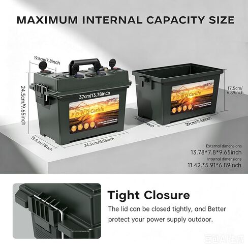 Battery Box for 30Ah/20Ah/10Ah, Waterproof Battery Box with Anderson Plug and Dual QC3.0, 12V Marine Case 30Amp Connectors for Lifepo4, RV, Camping, Boat, Trailers, Hunting in Kuwait