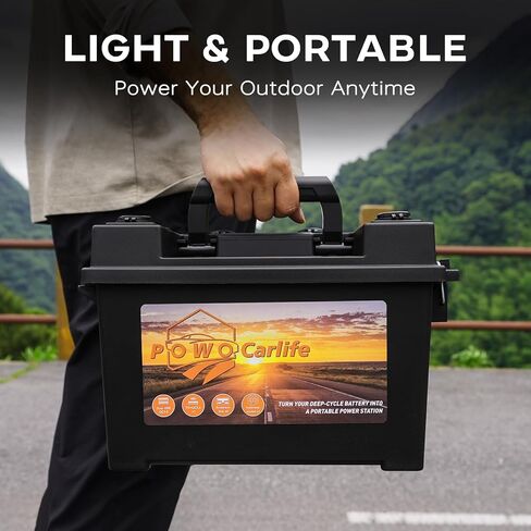 Battery Box for 30Ah/20Ah/10Ah, Waterproof Battery Box with Anderson Plug and Dual QC3.0, 12V Marine Case 30Amp Connectors for Lifepo4, RV, Camping, Boat, Trailers, Hunting in Kuwait