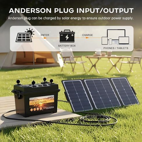 Battery Box for 30Ah/20Ah/10Ah, Waterproof Battery Box with Anderson Plug and Dual QC3.0, 12V Marine Case 30Amp Connectors for Lifepo4, RV, Camping, Boat, Trailers, Hunting in Kuwait
