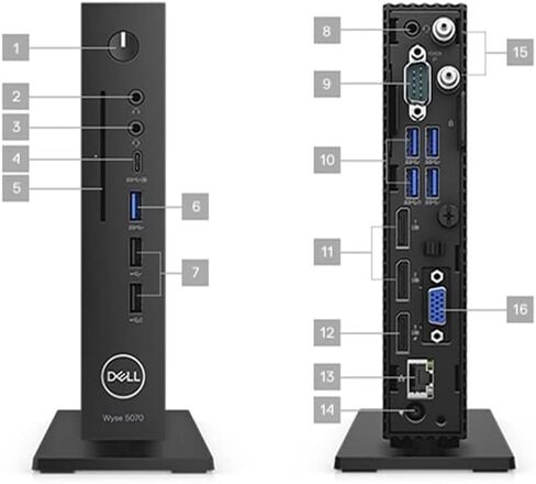 Dell Wyse 5070 Thin Client Desktop | Pentium Silver - J5005-16GB SSD Hard Drive - 4GB RAM | 4 cores @ 2.8 GHz ThinOS Black in Kuwait