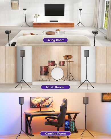 ULTIMEA 7.1CH Sound Bar with Subwoofer, Bundle with 2-Pack Speaker Stands, Compatible with Aura/Poseidon Series, 410W Home Theater System for Smart TV in Kuwait