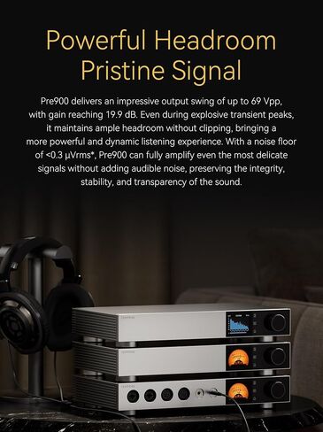 Topping PRE900 Fully Balanced Preamplifier - 3 XLR/TRS Balanced Inputs Four-Channel Fully Balanced Architecture 0.1 dB Precision Relay Volume Control Three Gain 12V Trigger in Kuwait