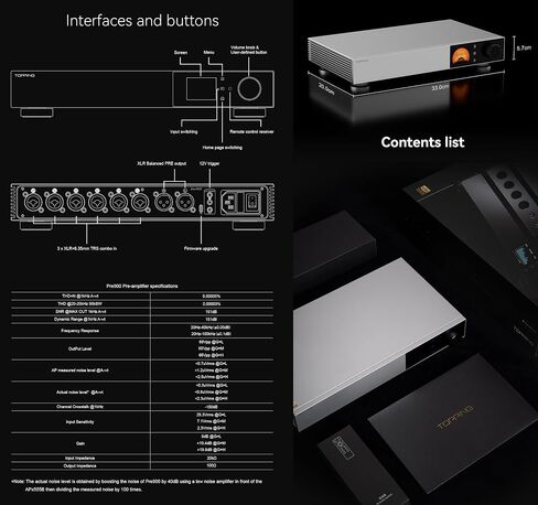 Topping PRE900 Fully Balanced Preamplifier - 3 XLR/TRS Balanced Inputs Four-Channel Fully Balanced Architecture 0.1 dB Precision Relay Volume Control Three Gain 12V Trigger in Kuwait