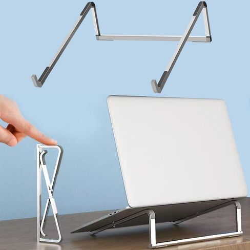 Protable Laptop Stand for Desk,Foldable Laptop Riser,Ergonomic Aluminum Computer Stand for Collaborative Work,Lightweight Easy Storage,Compatible with MacBook Pro/Air,Dell,HP,Lenovo,11''-17'' (Black) in Kuwait