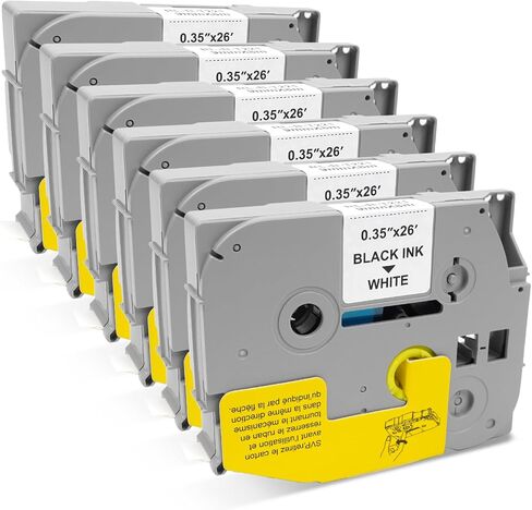 6-Pack Compatible with Brother P-Touch TZe-131 12mm Clear Label Tape in Kuwait