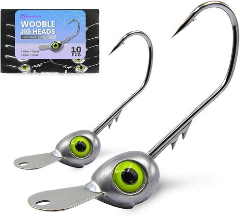 Natufish Shaky Head Jigs 10Pcs Weedless Tongue Plate for Bass Fishing in Kuwait