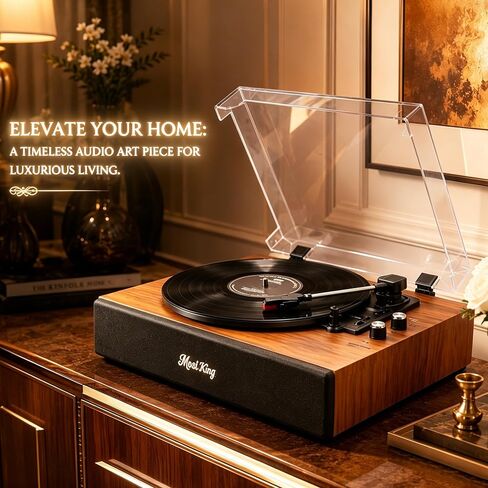 Vintage Record Player with Speakers, Bluetooth in/Out, 3-Speed Turntable in Saudi Arabia