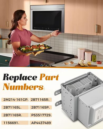 2M214 161GP Microwave Oven Magnetron Fit for KitchenAid for Maytag for Whirlpool Microwave Tube, Replace 2B71165R 2B71165L 2B71165P PS3517729 1156691 AP4437489 in Saudi Arabia