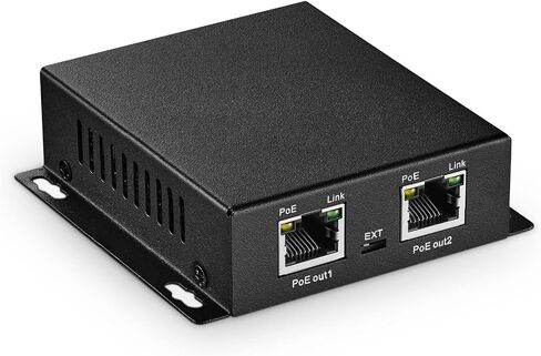 MokerLink 3 Ports Gigabit PoE Passthrough Switch - IEEE 802.3af/at Repeater, 100/1000Mbps, 1 PoE In 2 Out, Wall Mount, Extender/Injector/Network Extender Three in One in Kuwait