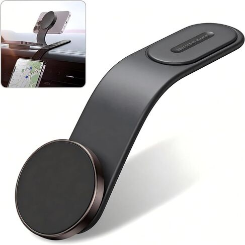 Car Dashboard Phone Holder, Magnetic 360-degree Rotating Mount for Vertical and Horizontal Screen, Strong Adsorption Bendable Navigation Mount, Device Fixed Accessory for Most Cars (Black) in Saudi Arabia