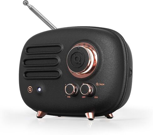 Muzen Wild Radiooo Portable Bluetooth Speaker, FM Radio Speaker with Portable Shoulder Strap, Vintage Rugged Wireless Speaker, Metal Outer Case, Loud Stereo Sound, for Home Outdoor Travel Camping in Kuwait