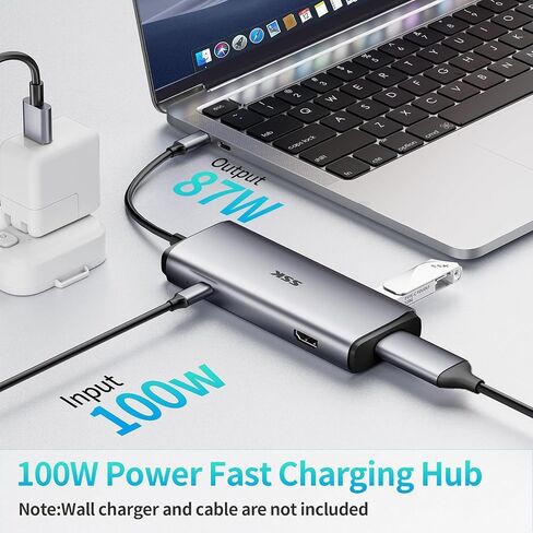 SSK 6 in 1 USB C Hub Dual Monitor,Universal USB C Dock in Kuwait
