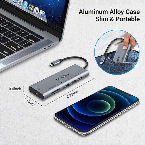 MagBac 6-in-1 Portable USB C Docking Station, 4K HDMI Display Dock, in Saudi Arabia