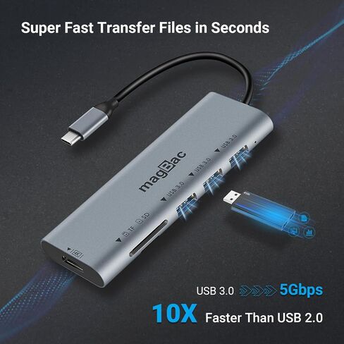 MagBac 6-in-1 Portable USB C Docking Station, 4K HDMI Display Dock, in Saudi Arabia