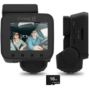 Type S P100 Smart 360° Dash Camera Front & Inside, Parking Surveillance, 1080P Blind Side Coverage, VR 360 Video Recording Mode, Automatic Night Vision, Uber Lyft, SD Card Included in Kuwait