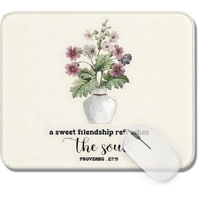 Christian Mouse Pad 9.5x8 Inch, Christian Friendship Gifts for Women, Proverbs 27:9 Bible Verse Mouse Pads for Computer Laptop Desk, Office Desk Accessories in Kuwait