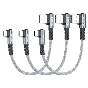 USB to USB C Cable 90 Degree 1FT 3Pack, Short Right Angle USB C Cable in Kuwait