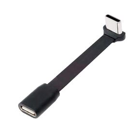 Cable Ultra Slim Flat USB-C Type-C Male to Female Extension Power USB2.0 Data Cable 90 Degree Up Down Angled 65W Fast Charge for Laptop Tablet Phone in Kuwait
