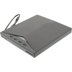 Alasum External DVD Drive USB 3.0 CD Burner Portable DVD Writer for Laptop and Desktop with Plug and Play, Memory Card Slot, Black Plastic Optical Drive in Saudi Arabia