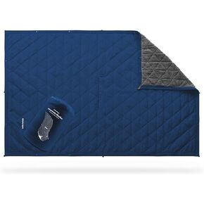 KAMMOK Mountain Blanket - Ultra-Plush Fleece, Water Resistant, Portable, Durable, Indoor/Outdoor Camp Blanket (84 in × 50 in) - Midnight Blue in Kuwait