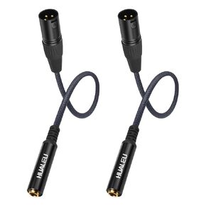 1Ft 6.35 1/4 TRS Female to 3Pin XLR Male Balance Adapter-2Pack Blue in Kuwait
