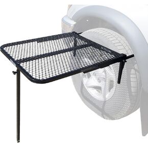 Tire Table Medium Steel Camping Table fits Tires Up to 40" | 50 Pound Capacity | Black Powder-Coated Finish | No Tool or Hitch Required | 23.5" x 27" x 1.5" in Kuwait
