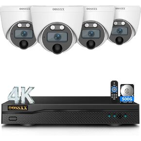 4K HD-Analog Wired Outdoor Security Camera System 4 Dome Cameras 500G HDD in Kuwait