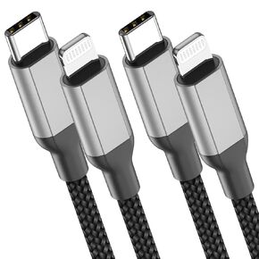 2ft USB C to Lightning Cable 2Pack,[Apple MFi Certified] Power Delivery USB C iPhone Charger Fast Charging, 2 foot Nylon Braided Type C to Lightning Cord for iPhone 14 13 12 11 Pro Max XR XS 8 SE iPad in Kuwait