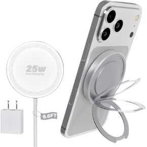 2Pack Magnetic Wireless iPhone Charger Fast Phone Charger with Stand, 6FT 25W Fast Phone Charging Pad Wireless Magnetic Charge for iPhone 17/17Air/16 Pro Max/16 Plus/15 Pro Max/AirPods3/2/Pro Black in Kuwait