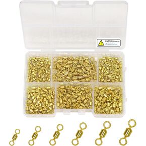 Fishing Barrel Swivels Kit, 300pcs Stainless Steel Rolling Bearing Snap Connector for Saltwater Freshwater Fishing#2#3#4#5#6#7 in Saudi Arabia