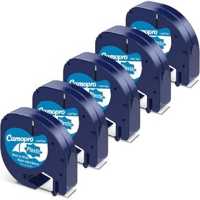5-Pack Replacement Label Tape for Dymo Letratag Refills Black on White in Kuwait