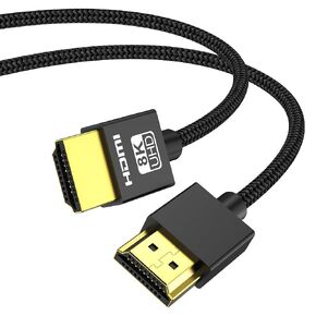 Ultra Thin 8K HDMI Cables 10FT, 48Gbps Hyper Slim HDMI 2.1Cable Support 4K@120Hz 8K@60Hz eARC HDR10 VRR Dolby Vision HDCP 2.2 & 2.3 for RTX5090 TV Monitor Projector PS5 in Saudi Arabia