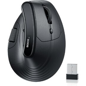 ECHTPower Ergonomic Vertical Mouse, Wireless Rechargeable Mouse with LED Display, 7-Level Adjustable DPI up to 8000, Silent & Programmable Buttons, Multi-Device Connection for PC/Mac/Laptop in Kuwait