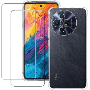 Murmure Clear Case with 1 Screen Protector for TCL 60 XE NXTPAPER 5G, Flexible TPU Reinforced Anti-Collision Corner Shockproof [Anti-Scratch] Anti-Yellowing Crystal Transparent Phone Case in Saudi Arabia