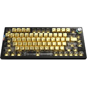 Newegg MONTECH MKey Pro 25th Anniversary Limited Gold Edition Mechanical Gaming Keyboard, Tri-Mode Bluetooth 5.2/2.4GHz Wireless/USB-C Wired, 75% Layout, Hot-Swappable,Brown Switches, RGB in Kuwait