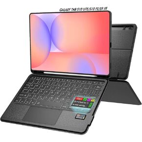 Doohoeek Keyboard Folio w/Status Screen for Samsung Galaxy Tab S10 Lite 10.9" 2025 / S10 FE / S9 FE / S9, Bluetooth Keyboard with Trackpad & Backlit & Kickstand for S10 Lite 10.9 inch Keyboard Cover in Kuwait