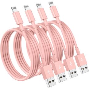 4 Pack [Apple MFi Certified] Apple Charging Cables 6ft, iPhone Chargers Lightning Cable 6 Foot, Fast iPhone Charging Cord for iPhone 14/14Pro/13/13Pro/12/11/11Pro/11Max/ X/XS/XR/XS Max/8, ipad(Pink) in Kuwait