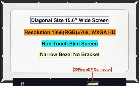EM EMAJOR TECH New Screen Replacement for HP 15-DW0081WM 1366X768 HD Non-Touch LCD LED Display with Set of Tape and Tools in Kuwait